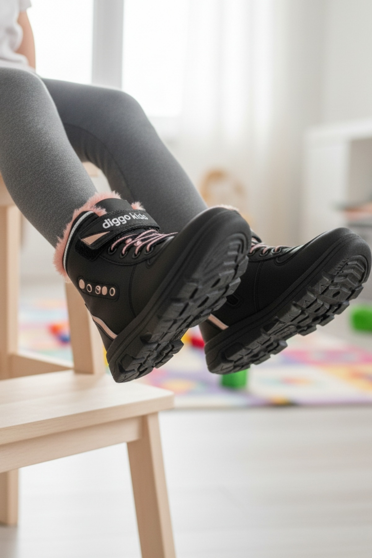 Dayanıklı Kız Çocuk Fermuarlı İçi Polarlı Bot